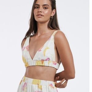 NWT CHARLIE HOLIDAY Paloma Citrus Women’s Cropped top cottagecore size 4